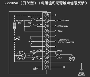 220VAC開關(guān)型<a href='http://m.roadmix.com.cn/Product/diefa/diandongdiefa/' target='_blank'>電動(dòng)<a href='http://m.roadmix.com.cn/Product/diefa/' target='_blank'>蝶閥</a></a>接線圖